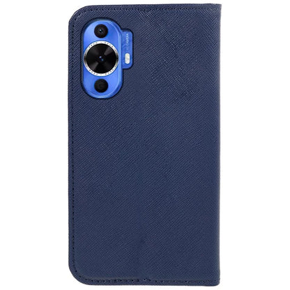 For Huawei nova 12 Lite 4G Case Cross Texture Magnetic Closing Leather Stand Anti-drop Phone Cover