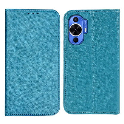 For Huawei nova 12 Lite 4G Case Cross Texture Magnetic Closing Leather Stand Anti-drop Phone Cover