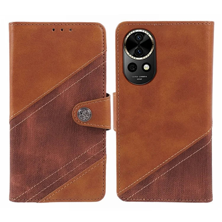 For Huawei nova 12 5G Cell Phone Case PU Leather Splicing Drop-proof Wallet Stand Cover