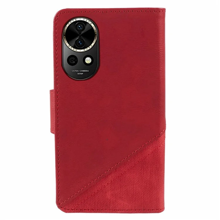 For Huawei nova 12 5G Cell Phone Case PU Leather Splicing Drop-proof Wallet Stand Cover
