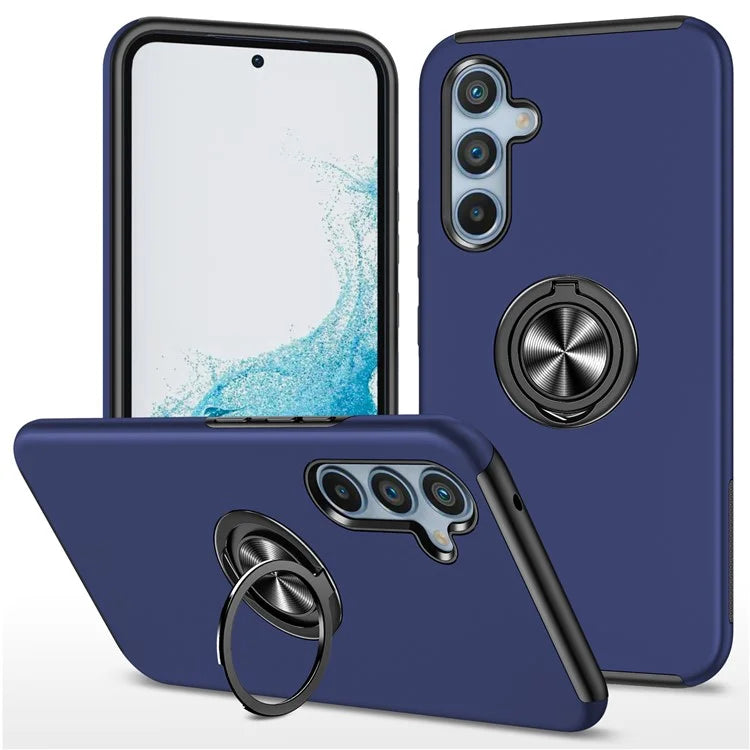 For Samsung Galaxy S24 Case PC+TPU Ring Kickstand Mobile Phone Cover