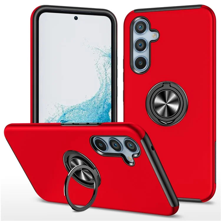 For Samsung Galaxy S24 Case PC+TPU Ring Kickstand Mobile Phone Cover