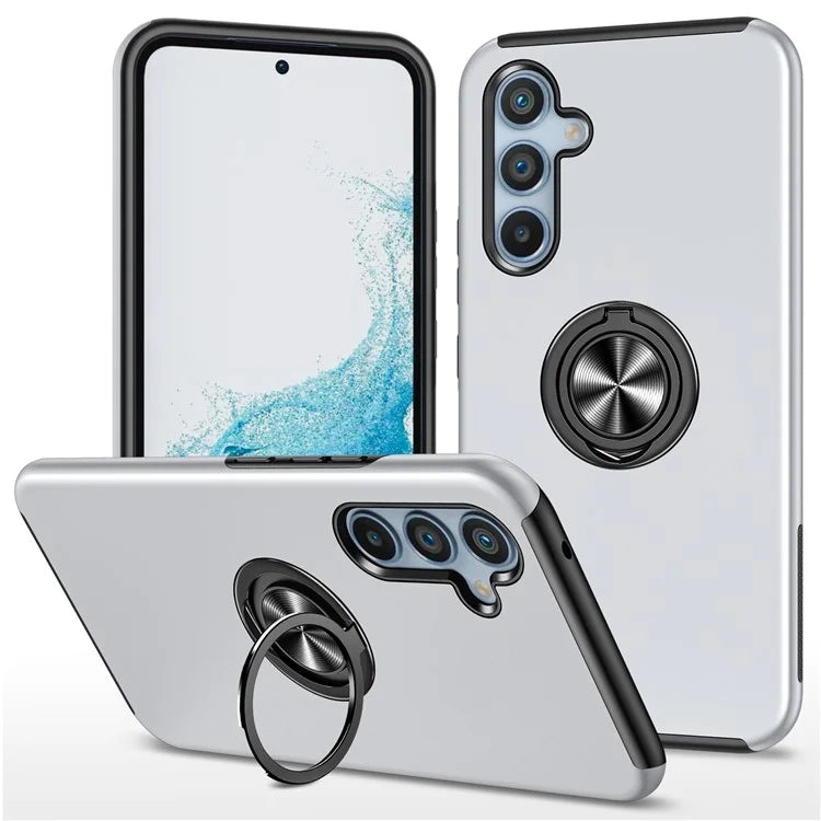For Samsung Galaxy S24 Case PC+TPU Ring Kickstand Mobile Phone Cover