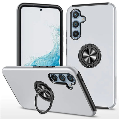 For Samsung Galaxy S24 Case PC+TPU Ring Kickstand Mobile Phone Cover