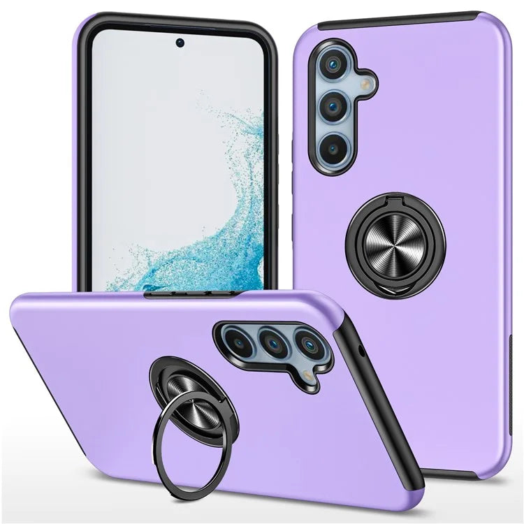 For Samsung Galaxy S24 Case PC+TPU Ring Kickstand Mobile Phone Cover