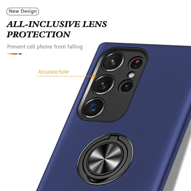 For Samsung Galaxy S24 Ultra Cell Phone Case Anti-scratch Ring Kickstand Back Shell