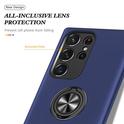 For Samsung Galaxy S24 Ultra Cell Phone Case Anti-scratch Ring Kickstand Back Shell