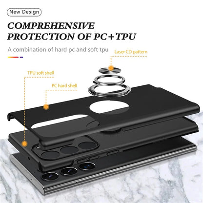For Samsung Galaxy S24 Ultra Cell Phone Case Anti-scratch Ring Kickstand Back Shell