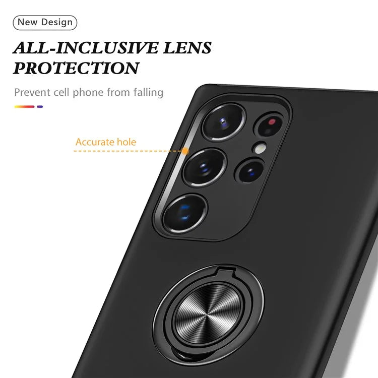 For Samsung Galaxy S24 Ultra Cell Phone Case Anti-scratch Ring Kickstand Back Shell