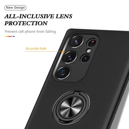 For Samsung Galaxy S24 Ultra Cell Phone Case Anti-scratch Ring Kickstand Back Shell