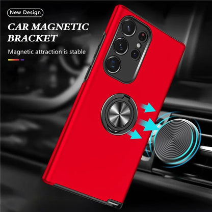 For Samsung Galaxy S24 Ultra Cell Phone Case Anti-scratch Ring Kickstand Back Shell