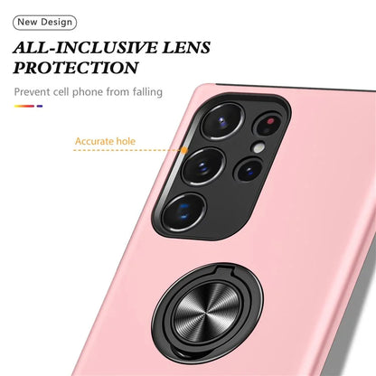 For Samsung Galaxy S24 Ultra Cell Phone Case Anti-scratch Ring Kickstand Back Shell
