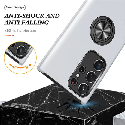For Samsung Galaxy S24 Ultra Cell Phone Case Anti-scratch Ring Kickstand Back Shell