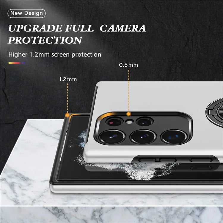 For Samsung Galaxy S24 Ultra Cell Phone Case Anti-scratch Ring Kickstand Back Shell