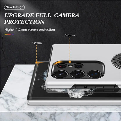 For Samsung Galaxy S24 Ultra Cell Phone Case Anti-scratch Ring Kickstand Back Shell