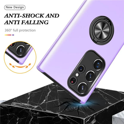 For Samsung Galaxy S24 Ultra Cell Phone Case Anti-scratch Ring Kickstand Back Shell