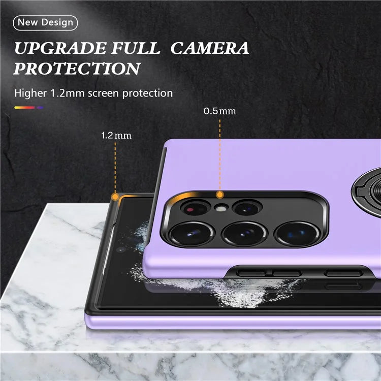 For Samsung Galaxy S24 Ultra Cell Phone Case Anti-scratch Ring Kickstand Back Shell