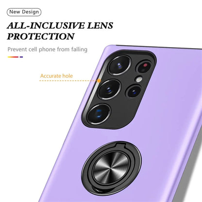 For Samsung Galaxy S24 Ultra Cell Phone Case Anti-scratch Ring Kickstand Back Shell