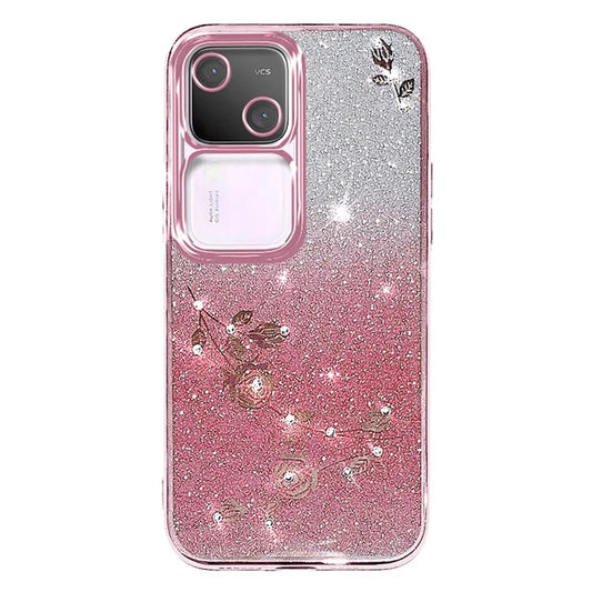 KADEM For vivo S18 5G Gradient Cell Phone Case Flower Decor TPU Cover
