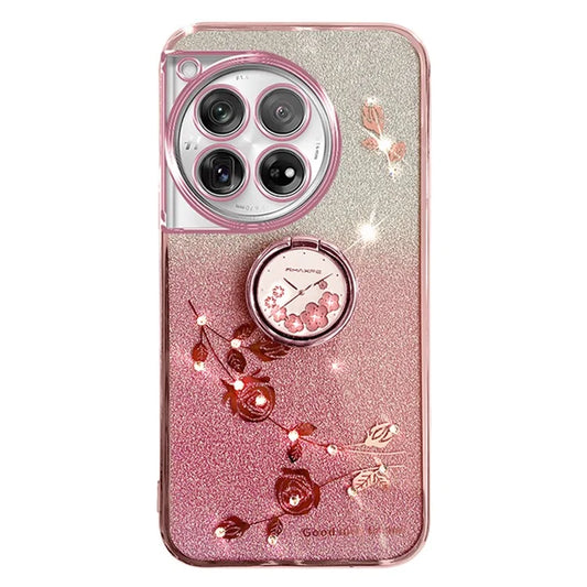 KADEM For OnePlus 12 5G Cell Phone Case Ring Kickstand Anti-scratch Glitter TPU Cover