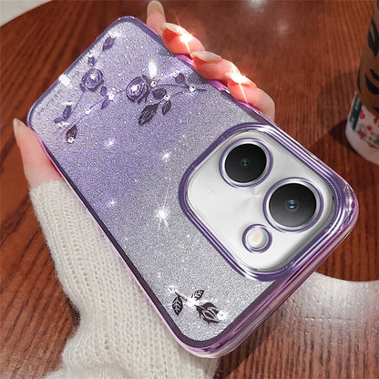 KADEM TPU Phone Case for vivo Y100i 5G Cell Phone Cover Flower Decor Gradient Shell