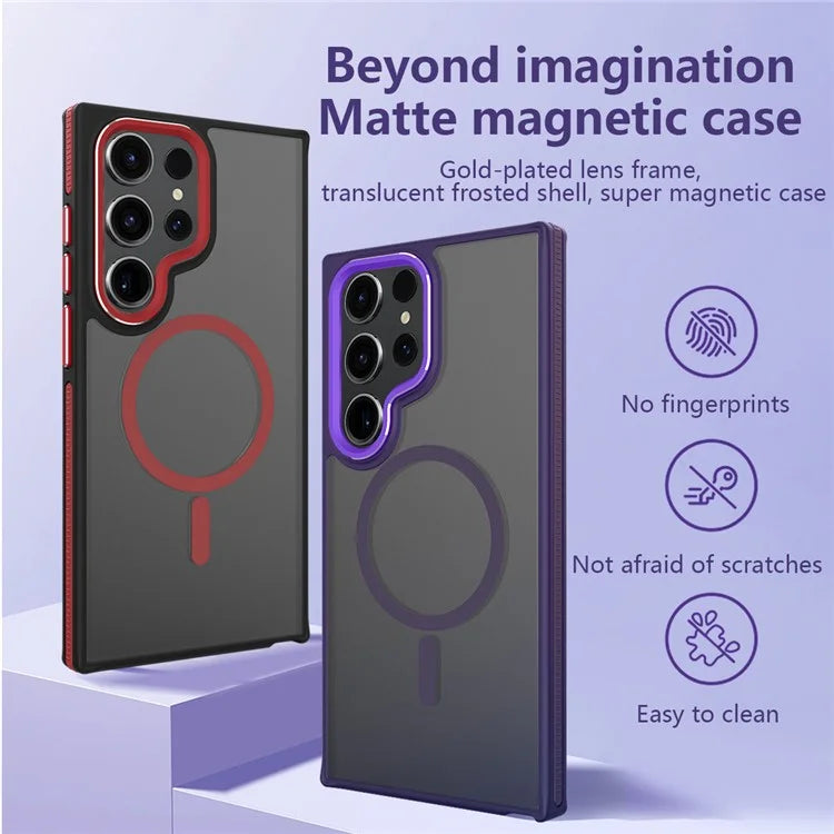 For Samsung Galaxy S23 Ultra Case Slim-Fit TPU+PC Protective Shell Compatible with MagSafe