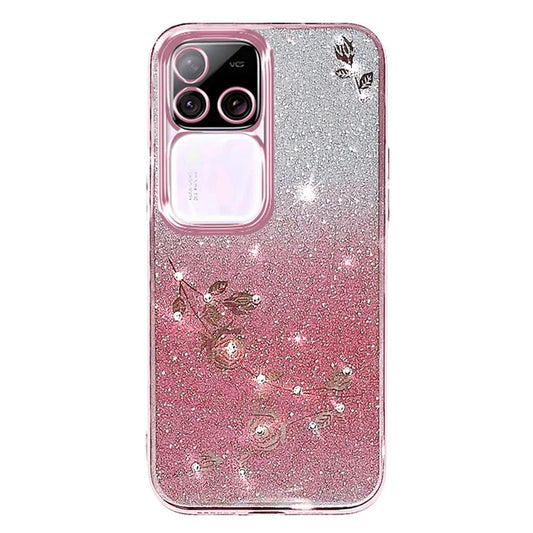 KADEM For vivo S18 Pro 5G Cases Rhinestone Decor Gradient Anti-Scratch TPU Cover