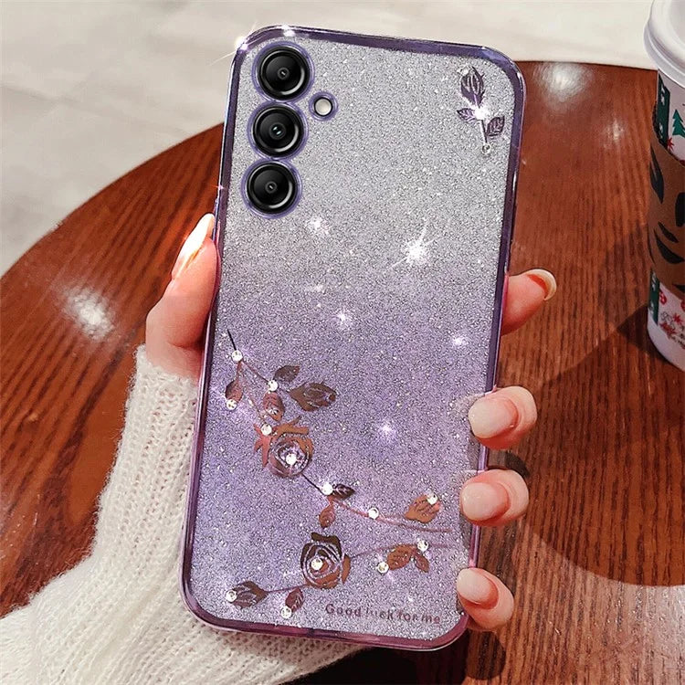 KADEM For Samsung Galaxy A35 5G TPU Case Anti-Scratch Flower Decor Gradient Phone Cover