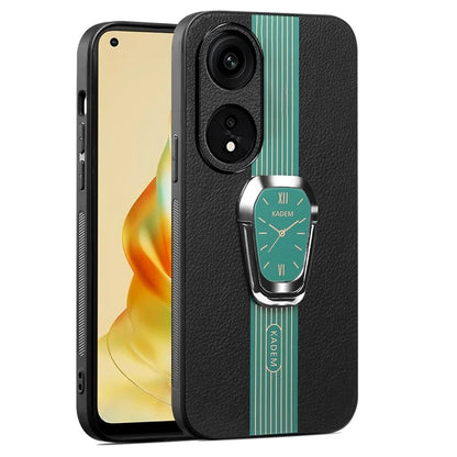 KADEM For Oppo Reno8 T 4G Cell Phone Case Leather Coated Acrylic+TPU Electroplating Kickstand Cover