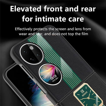 KADEM For Huawei P50 Pocket Watch Pattern Shell PU+Acrylic+TPU Cellphone Case