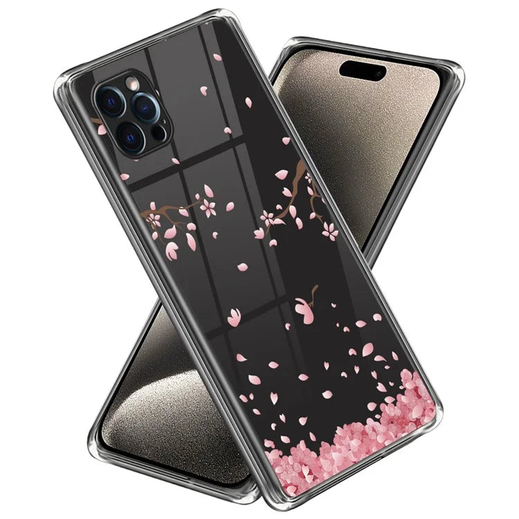 For iPhone 15 Pro Max Pattern Printing Case TPU Phone Back Cover
