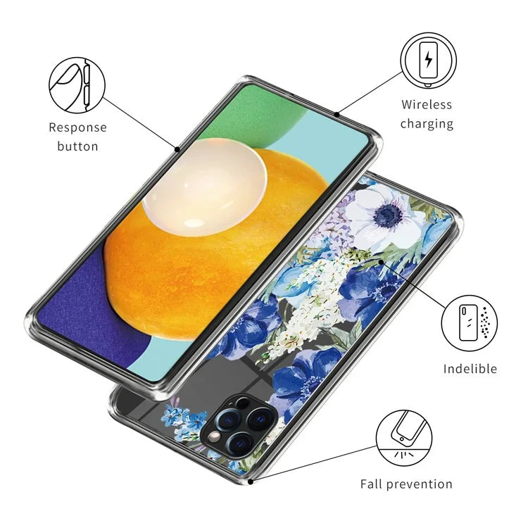For iPhone 15 Pro Max Pattern Printing Case TPU Phone Back Cover