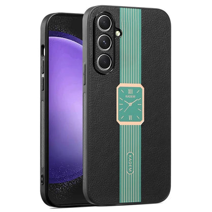 KADEM For Samsung Galaxy A35 5G Case Leather+TPU+Acrylic Watch Pattern Anti-fall Mobile Phone Cover