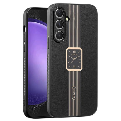 KADEM For Samsung Galaxy A35 5G Case Leather+TPU+Acrylic Watch Pattern Anti-fall Mobile Phone Cover