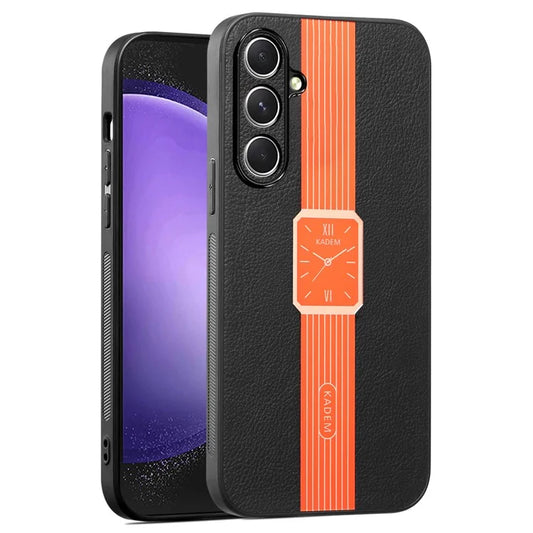 KADEM For Samsung Galaxy A55 5G Case Electroplated Leather+Acrylic+TPU Drop-proof Phone Back Cover