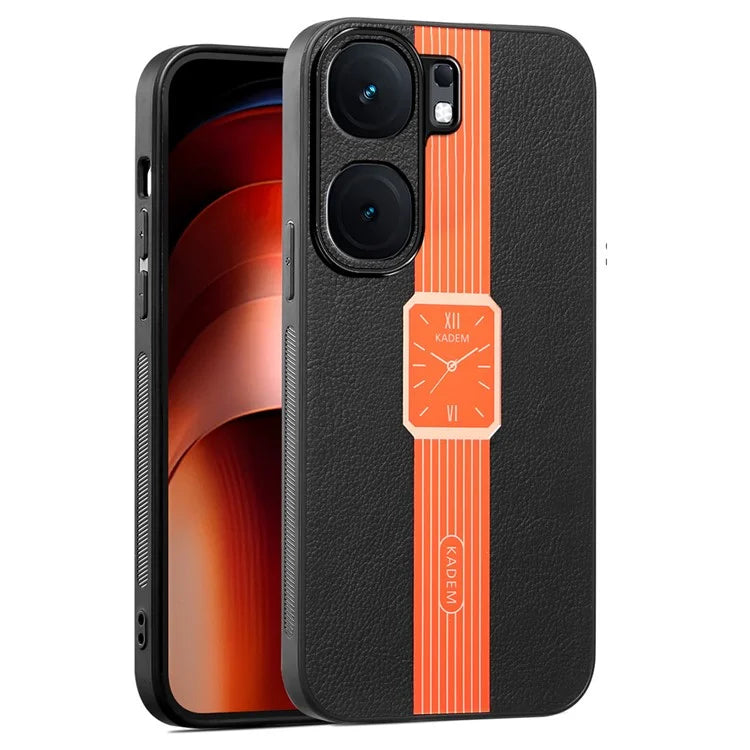 KADEM For vivo iQOO Neo9 5G Case Leather Coated TPU+Acrylic Watch Pattern Electroplated Phone Cover