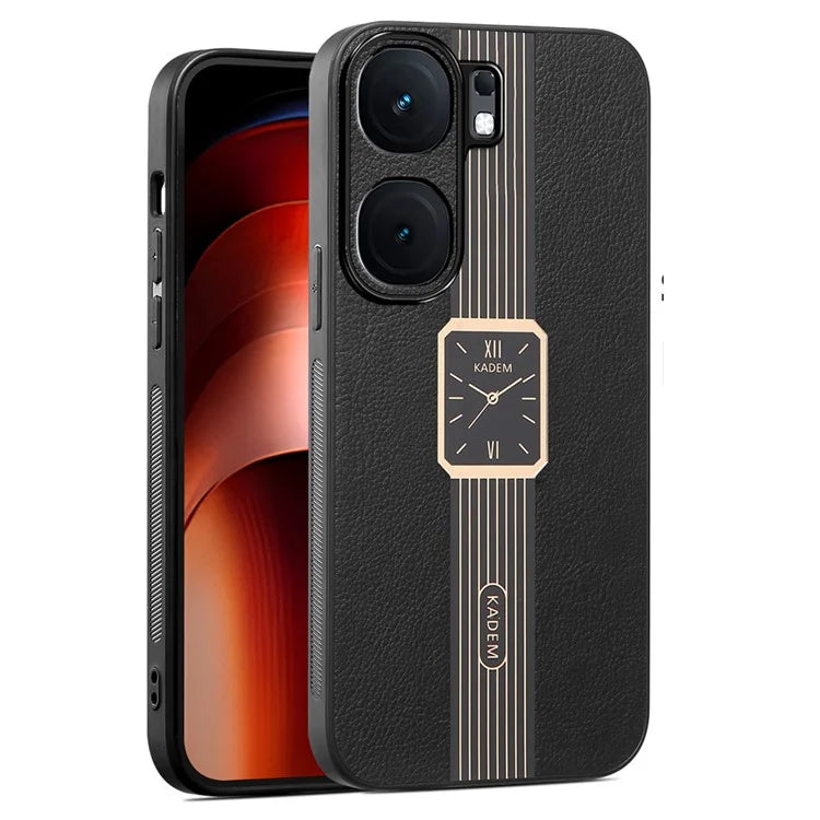KADEM For vivo iQOO Neo9 5G Case Leather Coated TPU+Acrylic Watch Pattern Electroplated Phone Cover