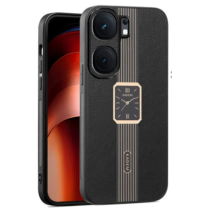 KADEM For vivo iQOO Neo9 5G Case Leather Coated TPU+Acrylic Watch Pattern Electroplated Phone Cover