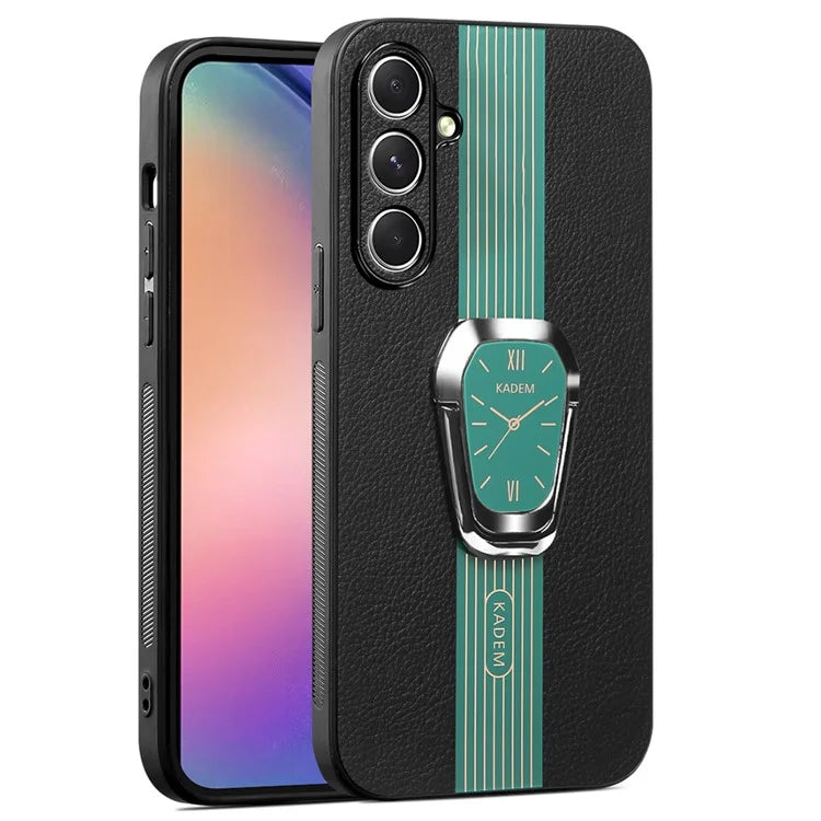 KADEM For Samsung Galaxy A25 5G (Global) (161.0 x 76.5 x 8.3mm) Case Leather+TPU+Acrylic Watch Pattern Smartphone Cover