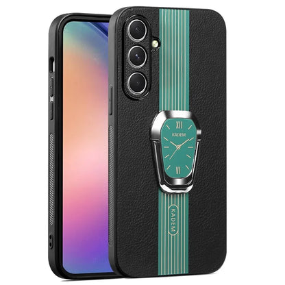 KADEM For Samsung Galaxy A25 5G (Global) (161.0 x 76.5 x 8.3mm) Case Leather+TPU+Acrylic Watch Pattern Smartphone Cover
