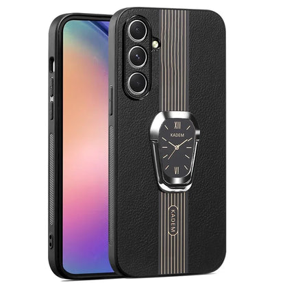 KADEM For Samsung Galaxy A25 5G (Global) (161.0 x 76.5 x 8.3mm) Case Leather+TPU+Acrylic Watch Pattern Smartphone Cover
