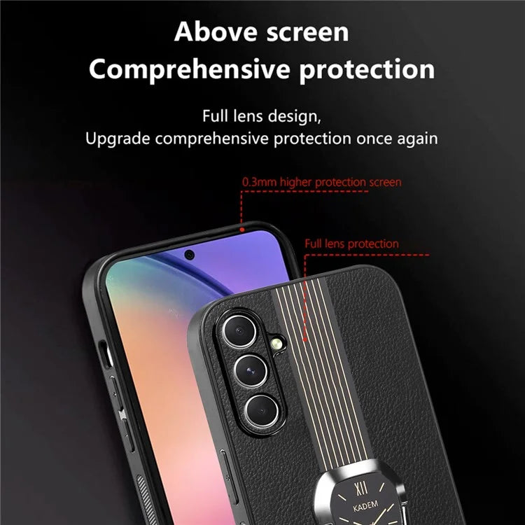 KADEM For Samsung Galaxy A25 5G (Global) (161.0 x 76.5 x 8.3mm) Case Leather+TPU+Acrylic Watch Pattern Smartphone Cover