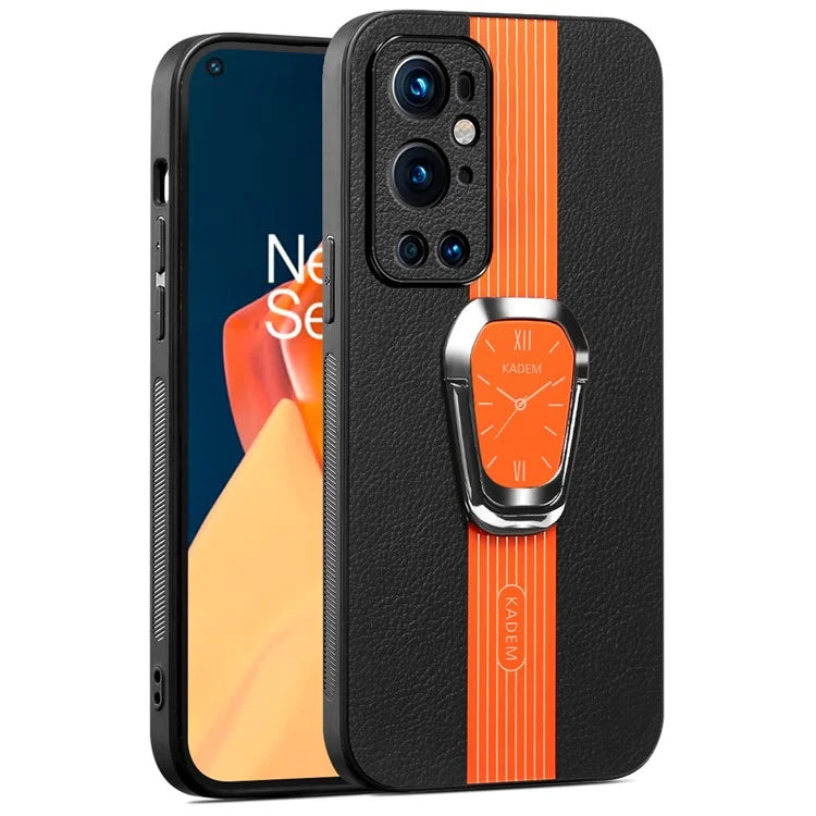 KADEM For OnePlus 9 Pro 5G Case Electroplated Folding Kickstand Watch Pattern Drop-proof Phone Cover