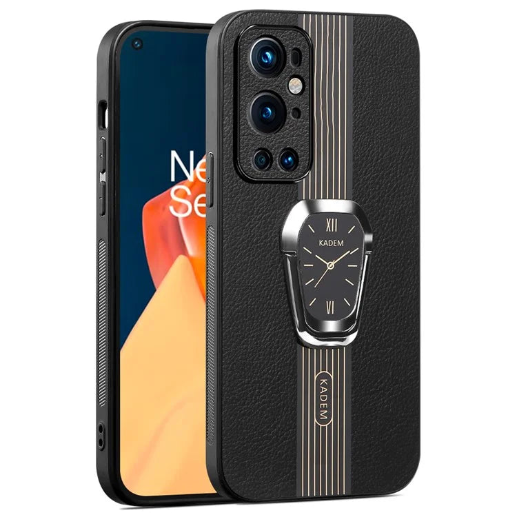 KADEM For OnePlus 9 Pro 5G Case Electroplated Folding Kickstand Watch Pattern Drop-proof Phone Cover
