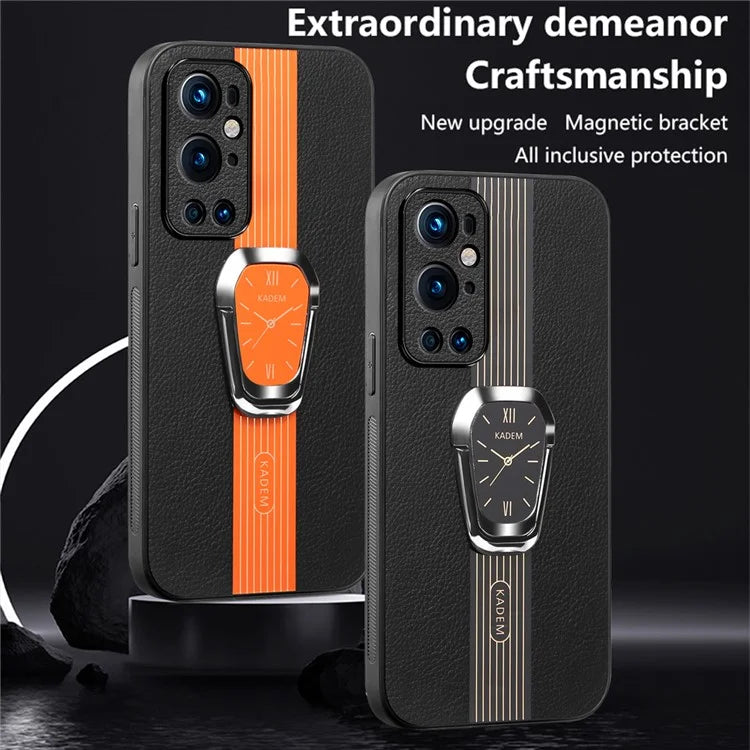 KADEM For OnePlus 9 Pro 5G Case Electroplated Folding Kickstand Watch Pattern Drop-proof Phone Cover
