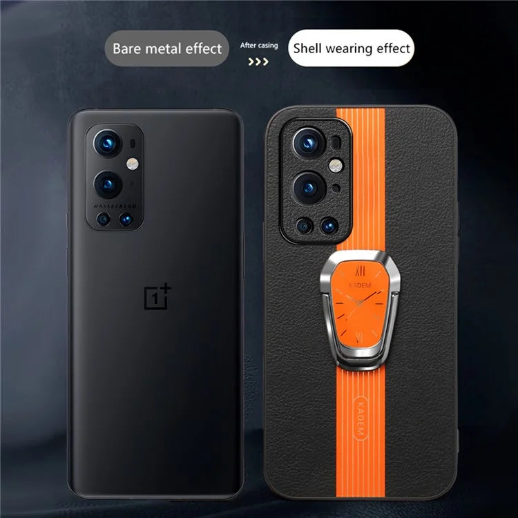 KADEM For OnePlus 9 Pro 5G Case Electroplated Folding Kickstand Watch Pattern Drop-proof Phone Cover
