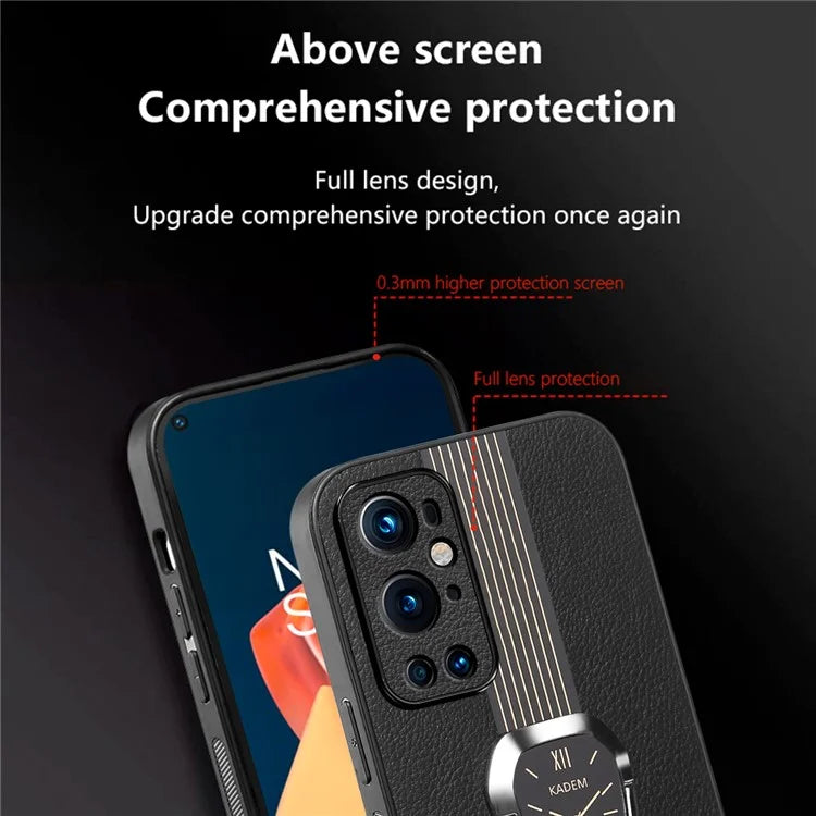 KADEM For OnePlus 9 Pro 5G Case Electroplated Folding Kickstand Watch Pattern Drop-proof Phone Cover