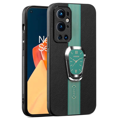 KADEM For OnePlus 9 Pro 5G Case Electroplated Folding Kickstand Watch Pattern Drop-proof Phone Cover