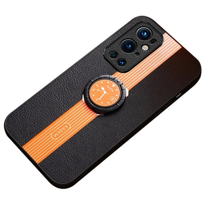 KADEM For OnePlus 9 Pro 5G Ring Kickstand Cover Watch Pattern Cell Phone Case