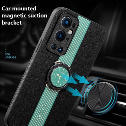 KADEM For OnePlus 9 Pro 5G Ring Kickstand Cover Watch Pattern Cell Phone Case